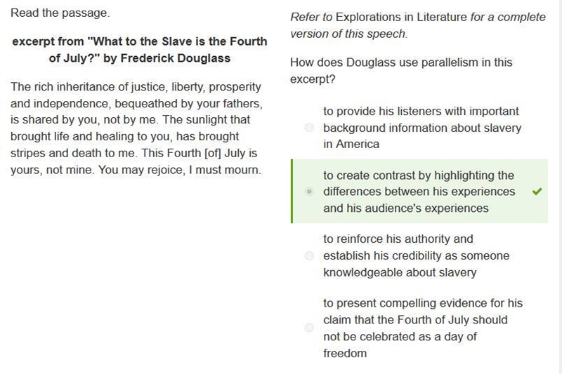 How does Douglass use parallelism in this excerpt? to establish that as a former slave-example-1