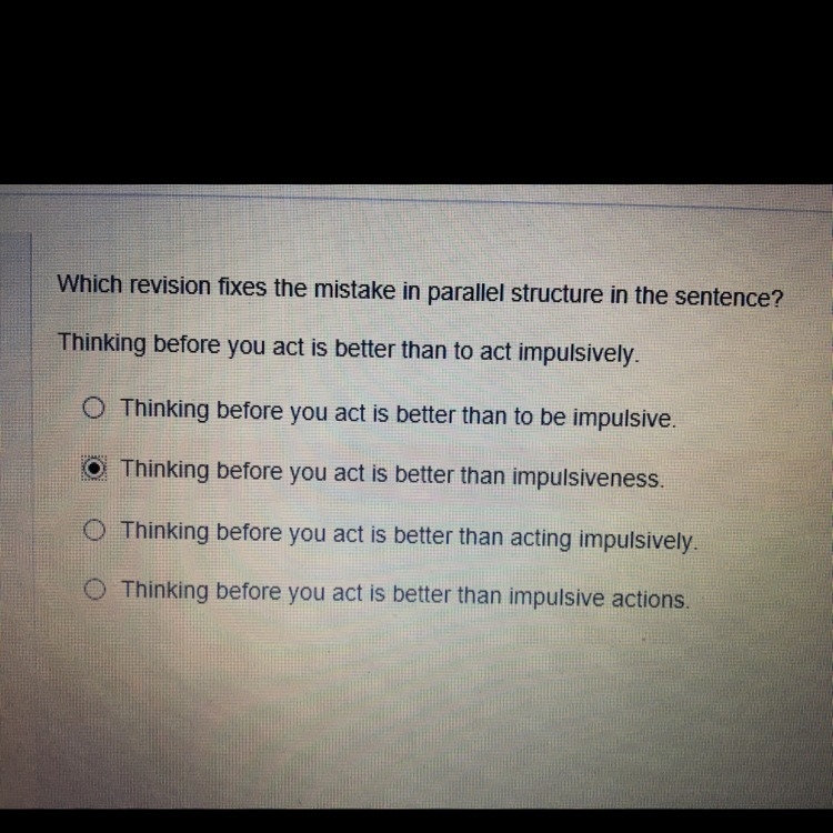 Which revision fixes the mistake in parallel structure in the sentence? I. Am. So-example-1