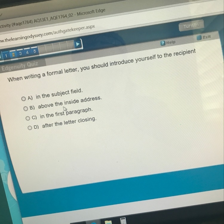 When writing a formal letter you should introduce yourself to the recipient-example-1