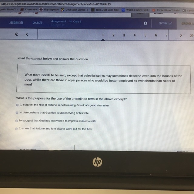 What is the purpose for the use of the underlined term in the above excerpt?-example-1