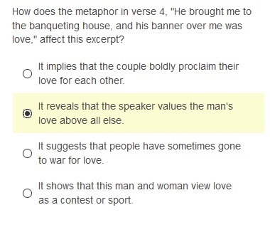 How does the metaphor in verse 4, "He brought me to the banqueting house, and-example-1