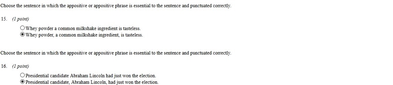 Choose the sentence in which the appositive or appositive phrase is essential to the-example-1