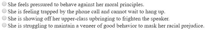 In “Telephone Conversation,” what does the expression “pressurized good breeding” suggest-example-1