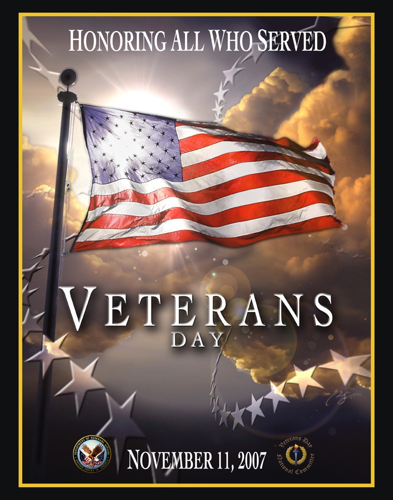 What are the implicit and explicit messages in the Veteran's Day poster?-example-1