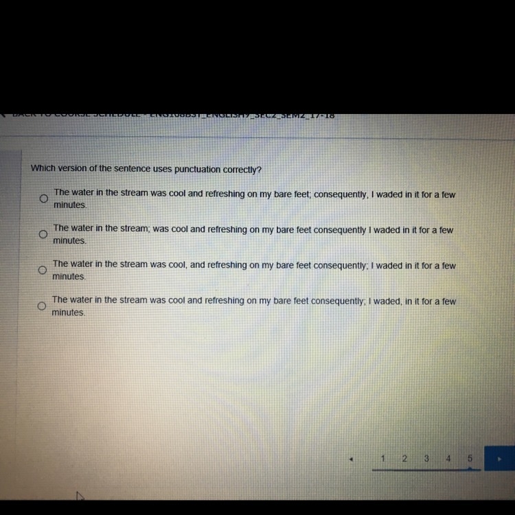 Which sentence has correct punctuation? (I attached a picture with the multiple choice-example-1