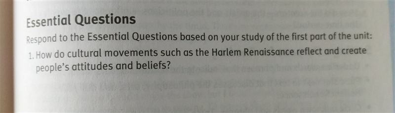 how do cultural movements such as the Harlem Renaissance reflect and create people-example-1