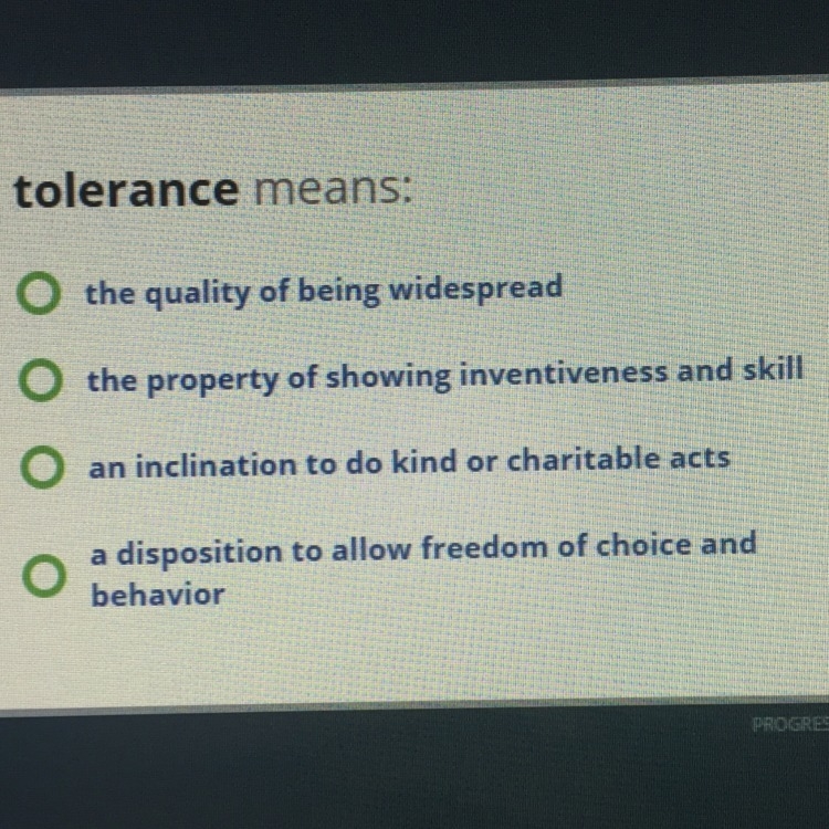 What does the word tolerance-example-1