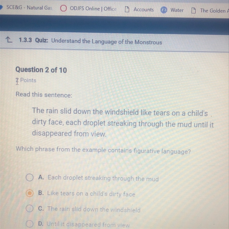 Which phase from the example contains figurative language?-example-1