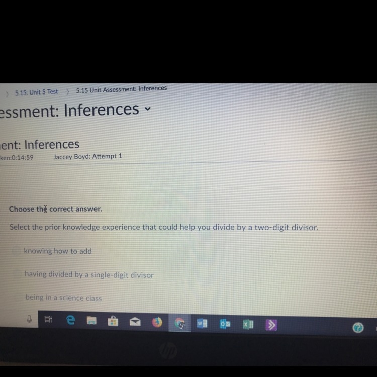 Select the prior knowledge experience that could help you divid by a two-digit divisor-example-1