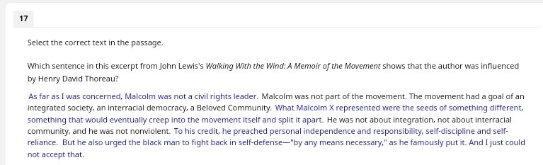 1.As far as I was concerned, Malcolm was not a civil rights leader. 2.What Malcolm-example-1