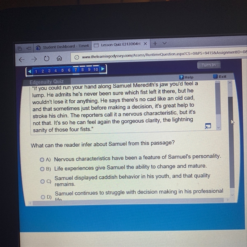 What can the reader infer about Samuel from-example-1