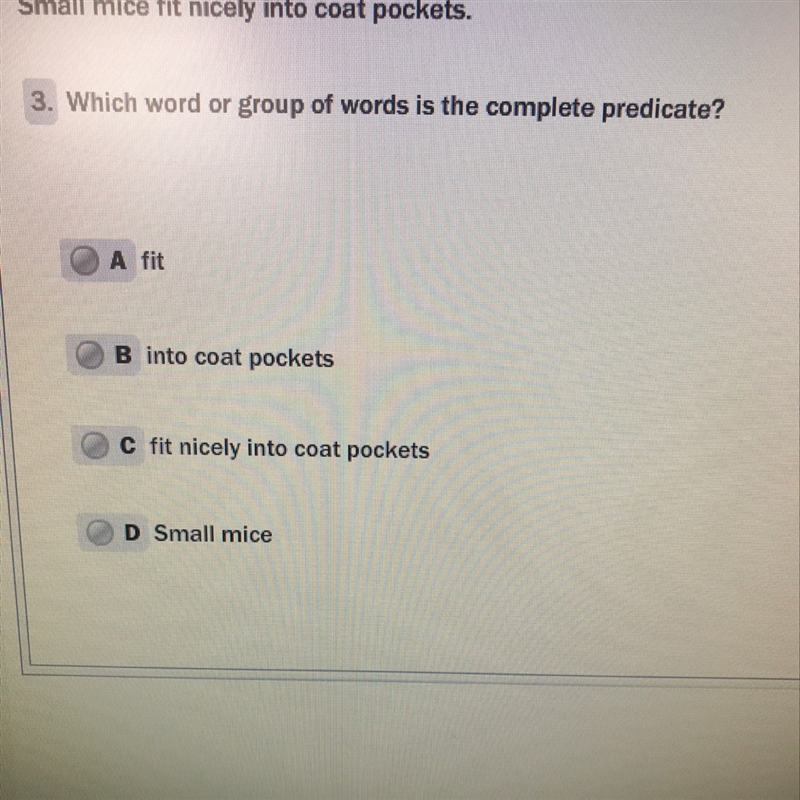 Which word or group of words is the complete predicate?-example-1