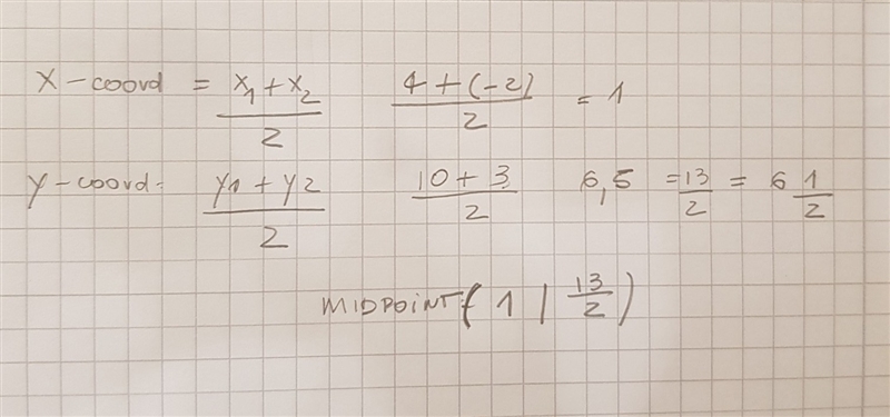 Qs has and endpoint q(4,10) and s(-2,3) what are the coordinates of the midpoint of-example-1