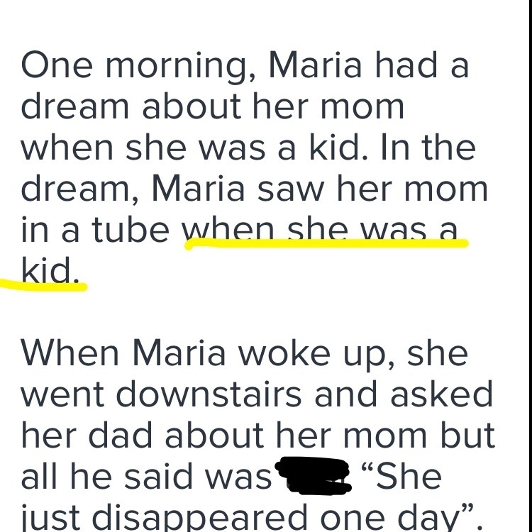 Can you highlight or point out things I should change. The secret One morning, Maria-example-1