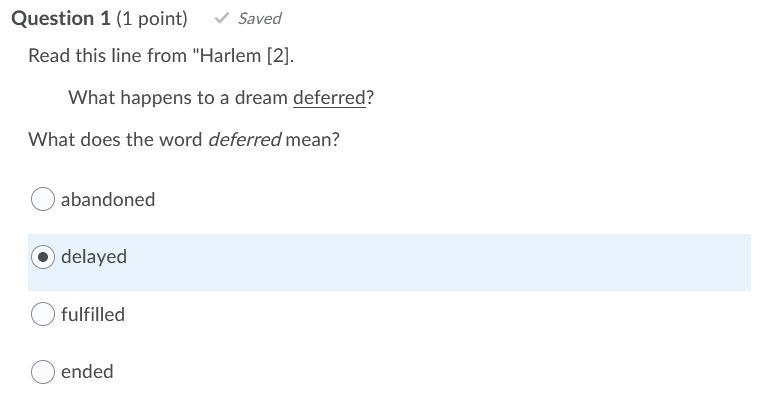 From the poem "Harlem" In “Harlem”, the first question the speaker asks-example-1