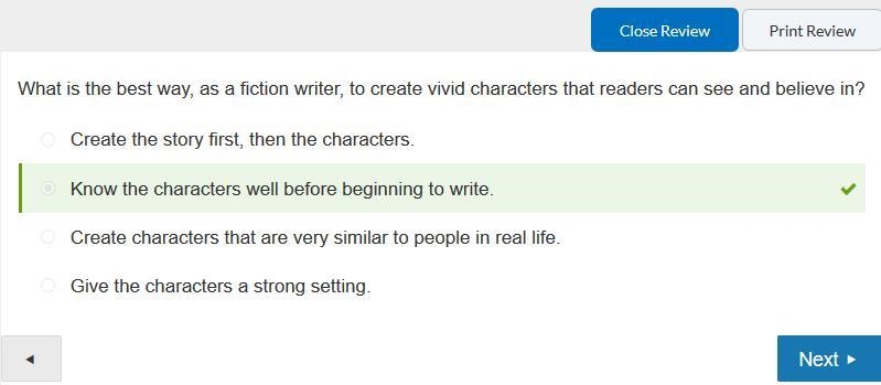 As a fiction writer. which is a good way to create vivid characters that readers can-example-1