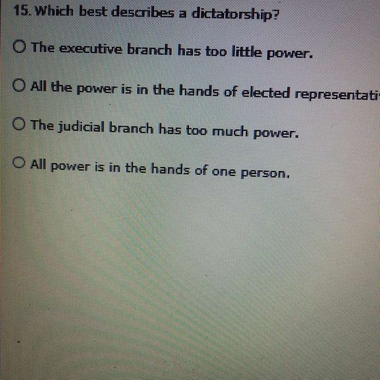 Which best described a dictatorship?-example-1