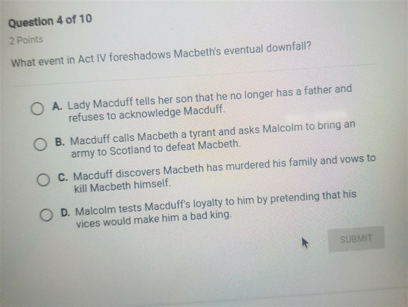 Which event in act iv foreshadows macbeth's eventual downfall?-example-1