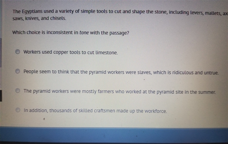 Which choice is inconsistent in tone with the passage-example-1