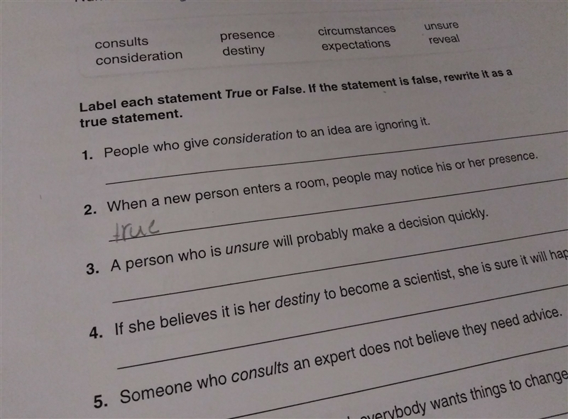 Lable each statement true or false. if the statement is false rewrite it as a true-example-1