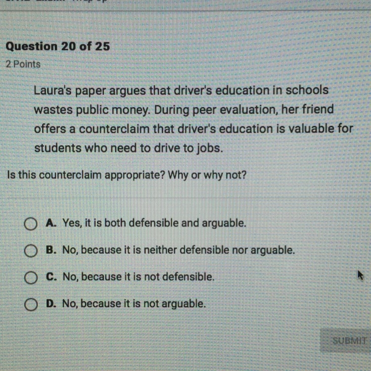 Pls help fast!!! Is this counterclaim appropriate? Why or why not?-example-1