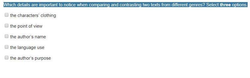 98 POINTS!!! Which details are important to notice when comparing and contrasting-example-1