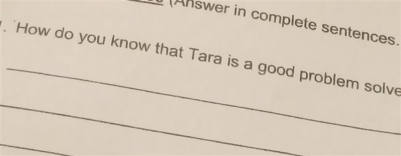 How do you know that Tara ia a good problem solver-example-1