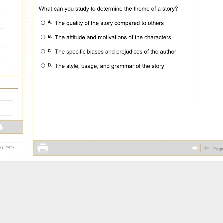 What can you study to determine the theme of a story?-example-1