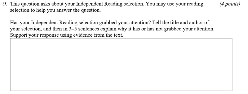 Plz help!! Btw it says about MY independent reading but can someone answer the question-example-1