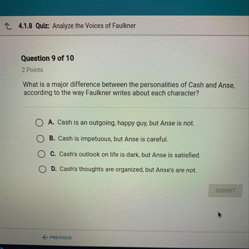 What is a major difference between the personalities of cash and abuse according to-example-1