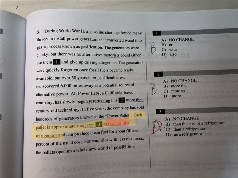 SAT Grammar) Why doesn’t choice A work for Question 3?-example-1