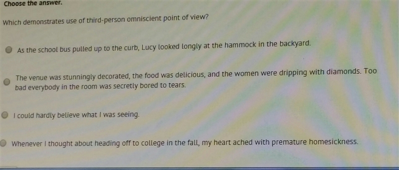 Which demonstrates use of third person omniscient?-example-1