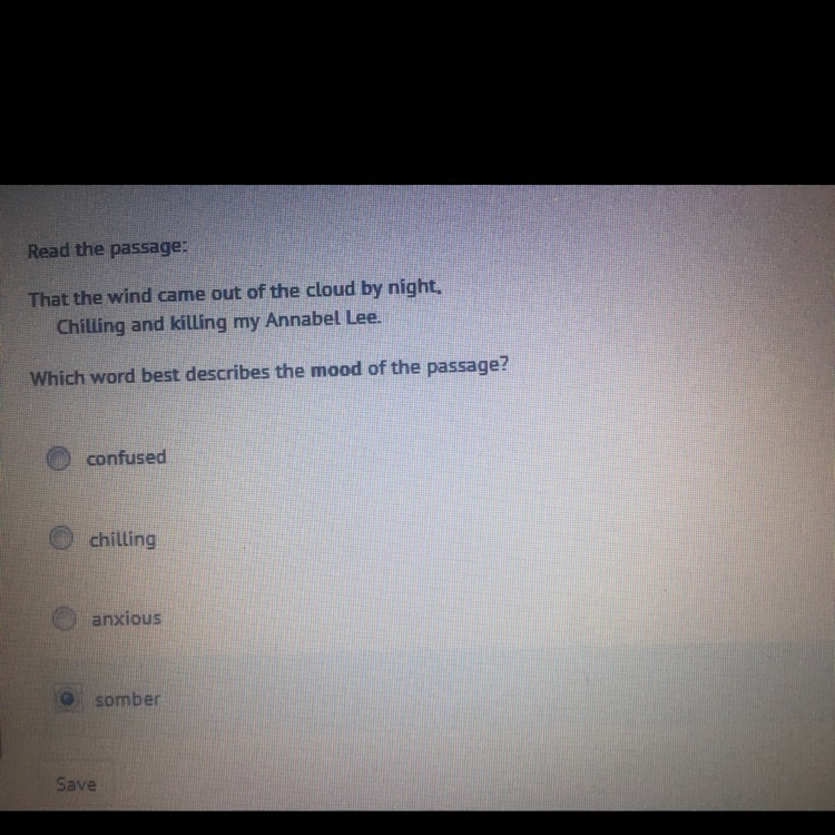 Which word best describes the mood of the passage ? (i feel like it’s D but i’m not-example-1