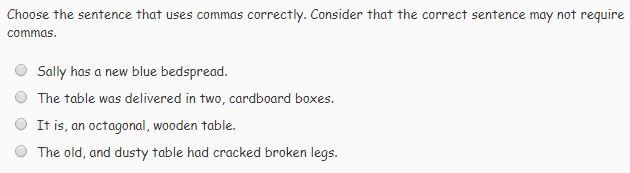 Which sentence uses commas correctly?-example-1