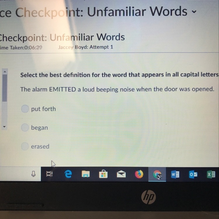 select the best definition for the word that appersin all capital letters. The alarm-example-1