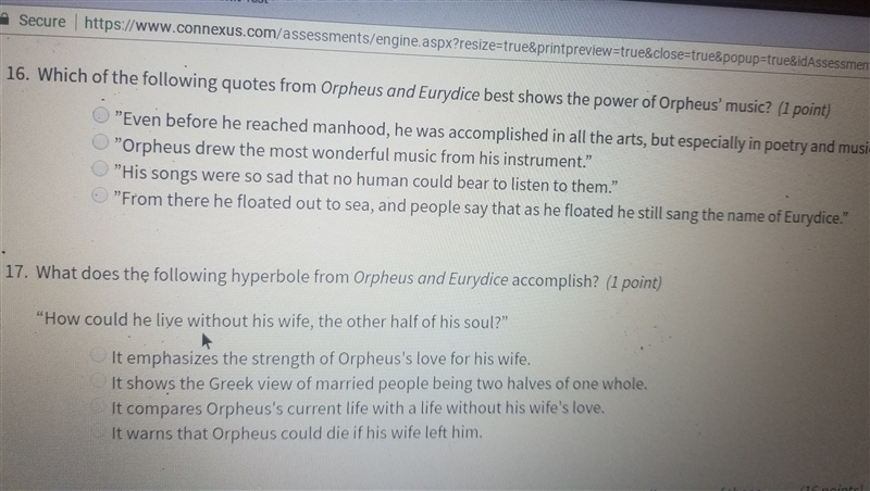 Which of the following quotes from Orpheus and eurydice best shows the power of Orpheus-example-1