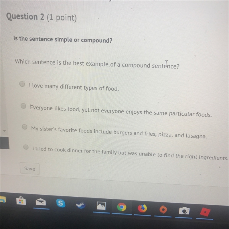 Is this sentence simple or compound which sentence is the best example of a compound-example-1