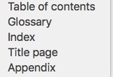 Please select the word from the list that best fits the definition Provides chapter-example-1