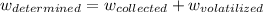 w_(determined) = w_(collected) + w_(volatilized)