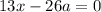 13x-26a=0