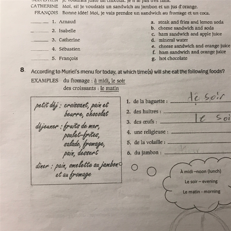 In section number 8 I don’t understand for 2,4,5 and 6 how do I know what she eats-example-1