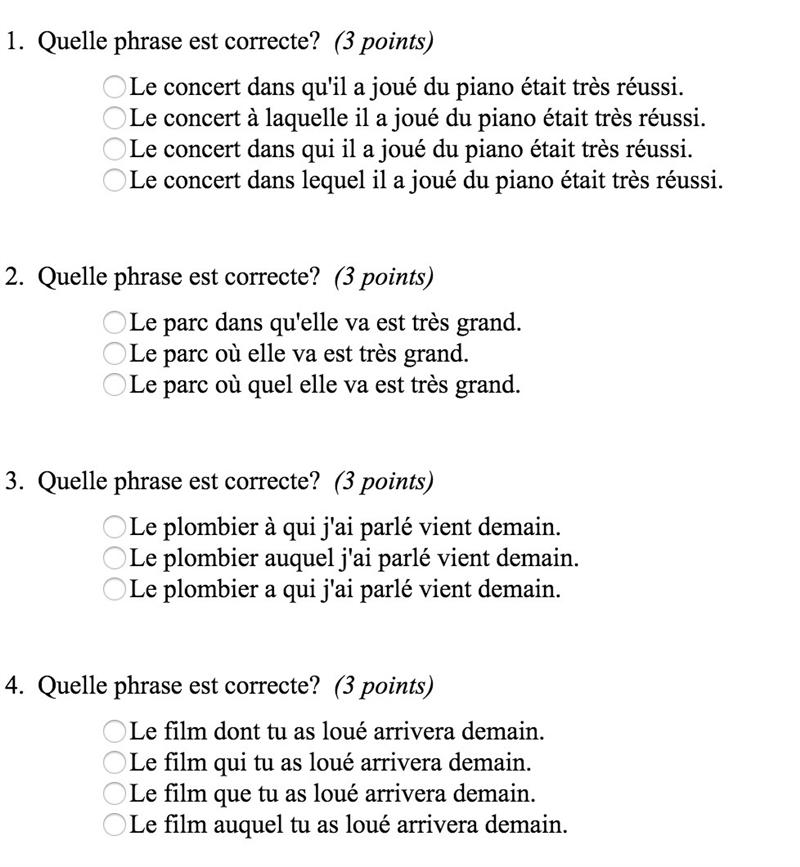 French / Correct Phrase from 3 or 4 options.-example-1