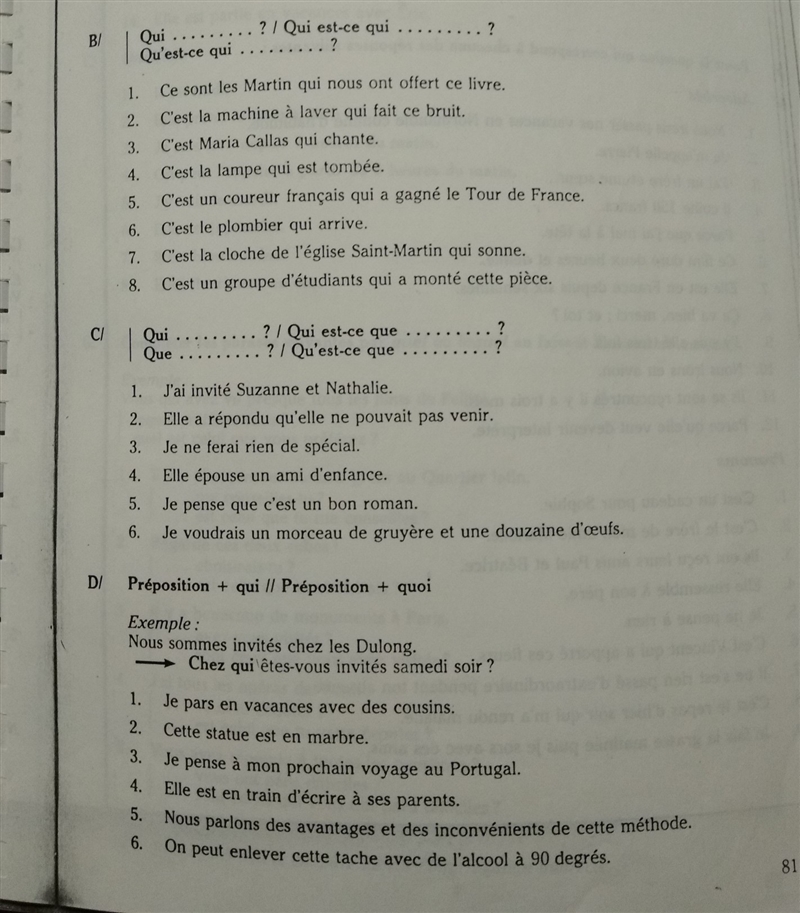 Poser la question correspondant à la réponse en employant:-example-1