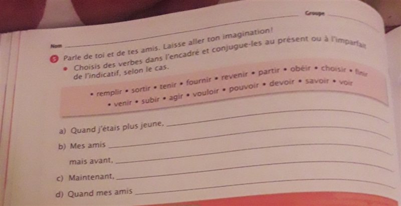 French homework- L'imparfait. Vous pouvez repondre en français si c'est plus facile-example-1