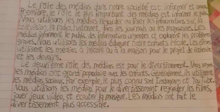 I need help with the french grammar of these two paragraphs I'm supposed to write-example-1