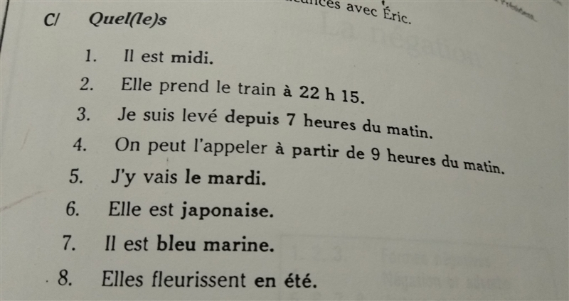 Poser la question qui correspond à chacune des réponses suivantes:-example-1