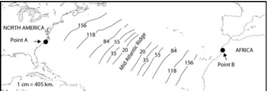 What is the scale of the map? For this activity, you will use centimeters. 1 cm = 405 km-example-1