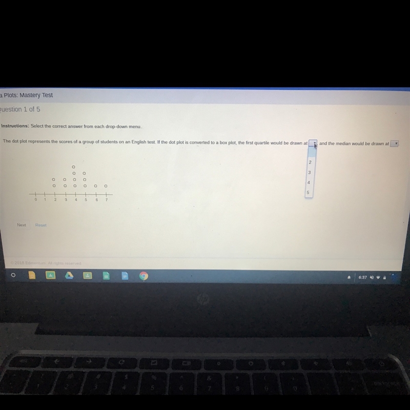 The dot plot represents the scores of a group of students on an English test if the-example-1