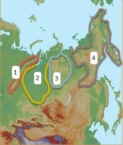 The region labeled with the number 2 on the map above is best known for being what-example-1