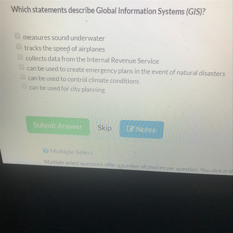 Which statements describe Global information systems (GIS)?-example-1